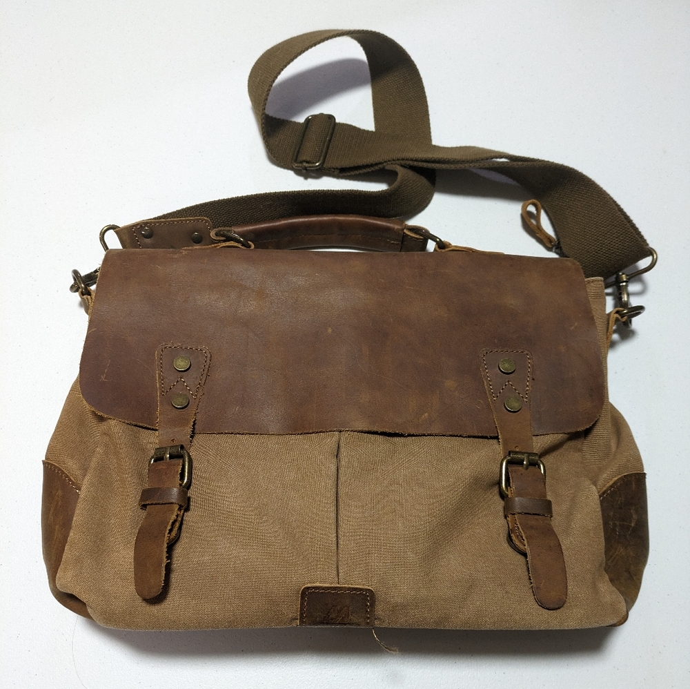Langforth Canvas & Leather Messenger Bag